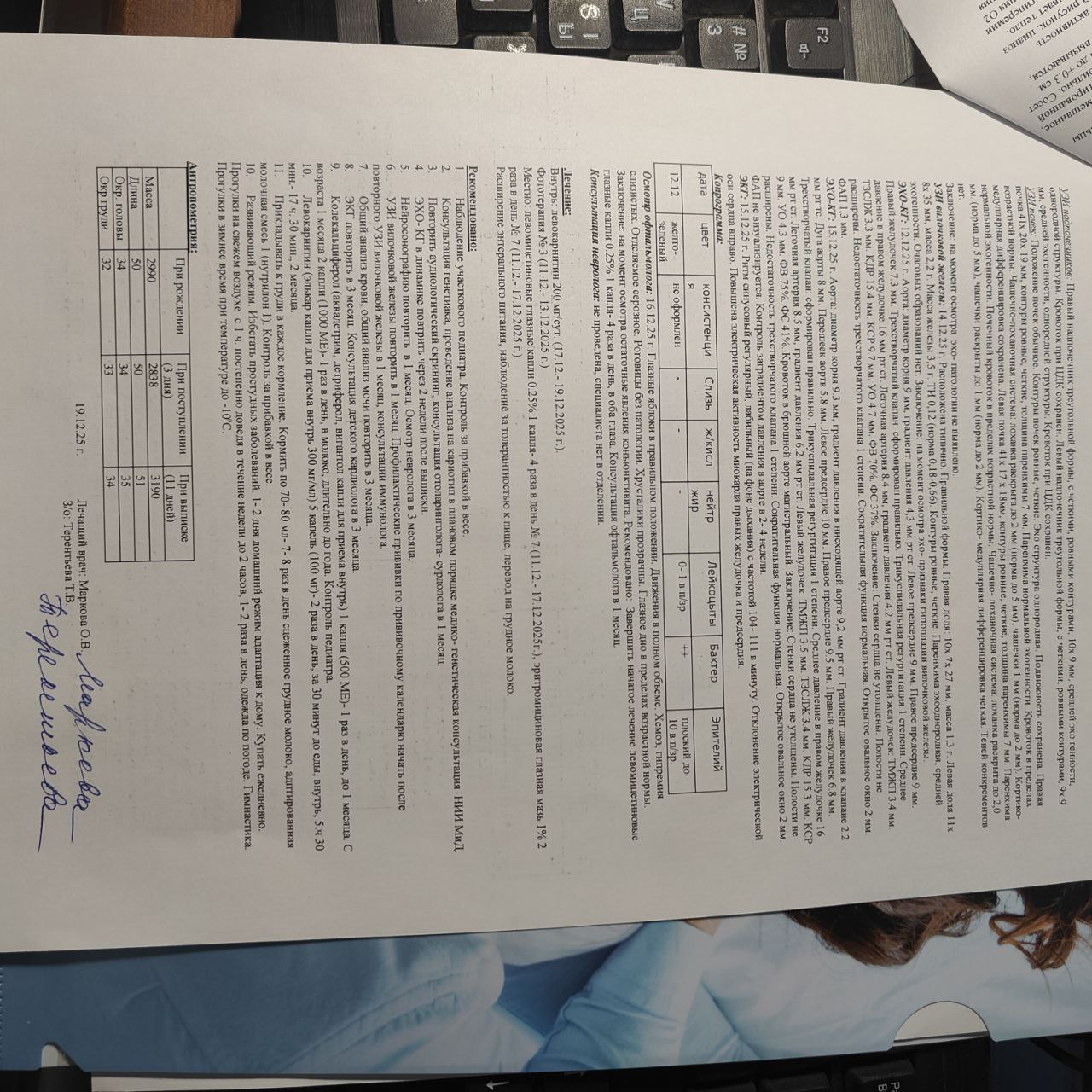 выписка из роддома