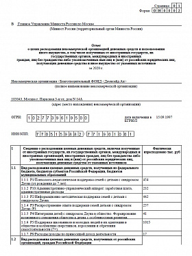 Годовой отчет 2020 года в Минюст РФ (часть 2)