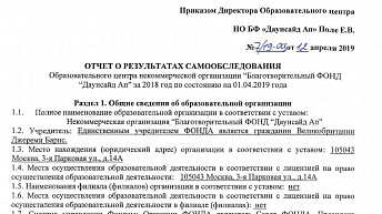 Отчет о результатах самообследования за 2018 год