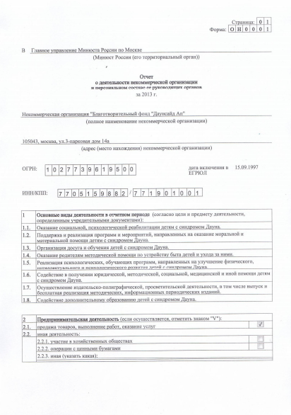 Годовой отчет 2013 года в Минюст РФ (часть 1)